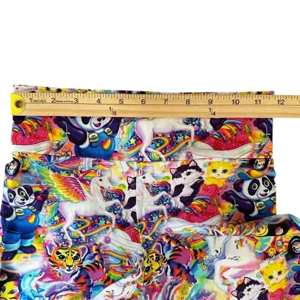 Wild Rich Kids Bikers Shorts Adult Size Small Lisa Frank unicorn kitten colorful - Picture 4 of 6